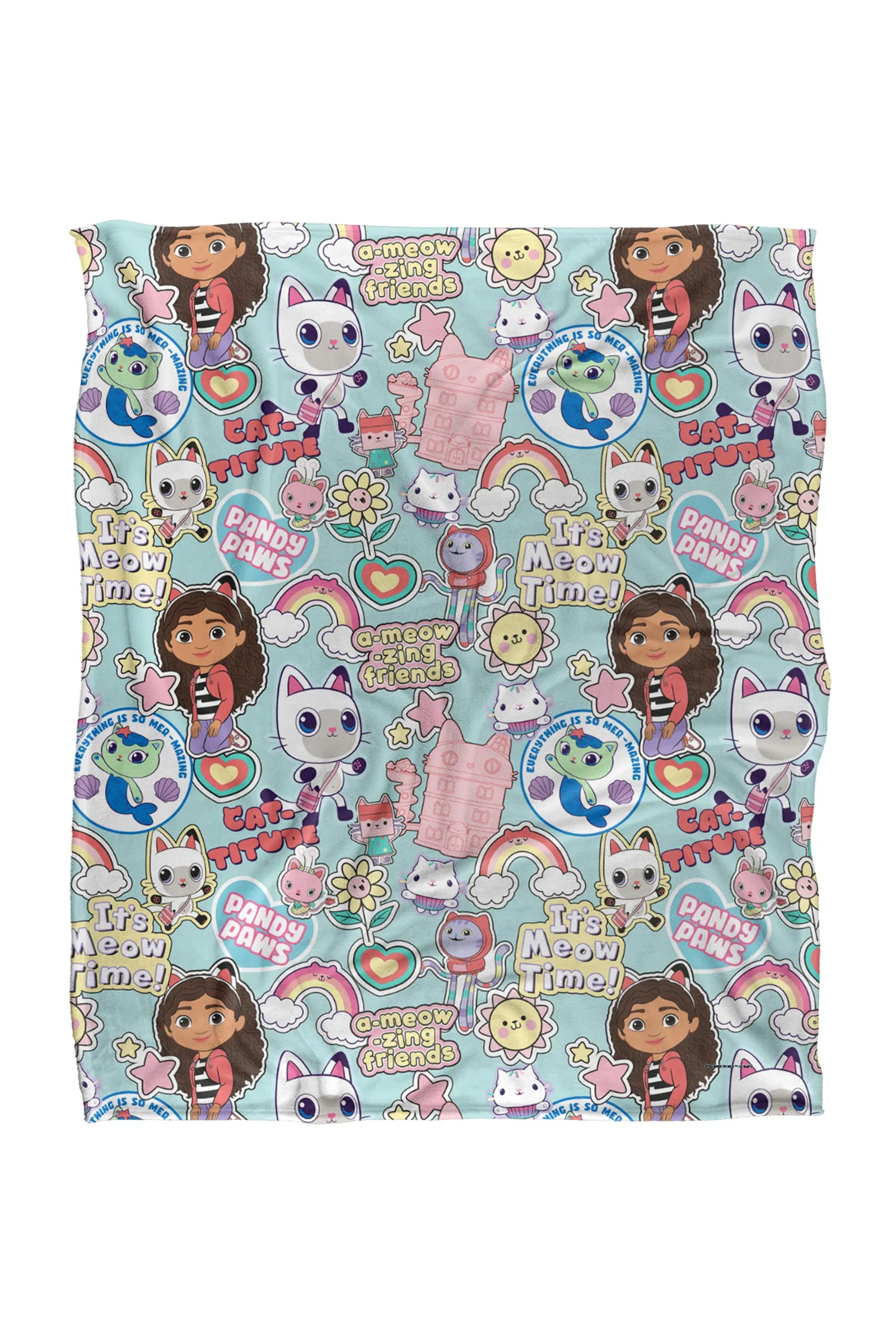 NBCU Gabby'S Dollhouse Gabby Cat Badges Super Soft Throw Blanket