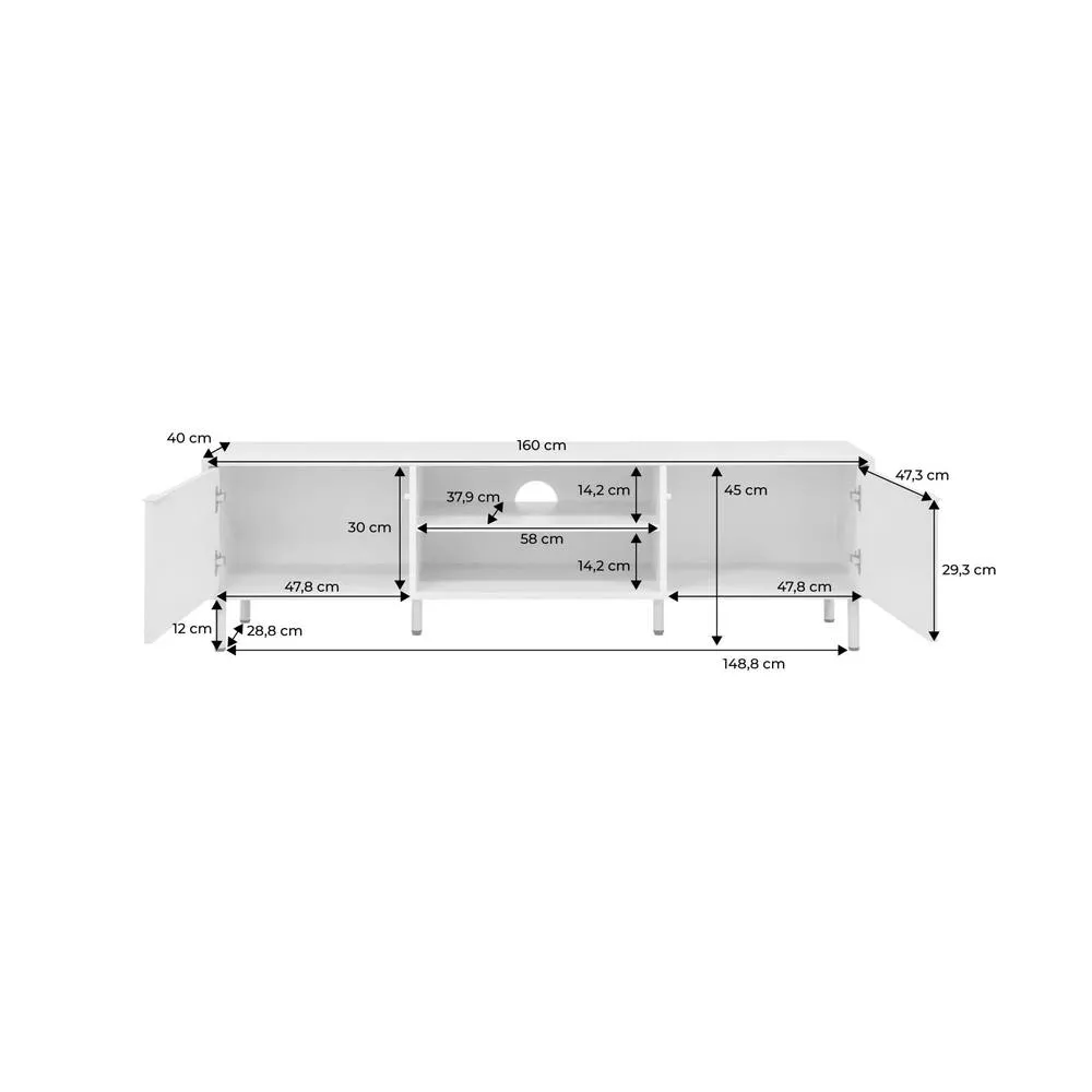 sweeek TV stand 160cm wood decor & metal in Burgundy 5