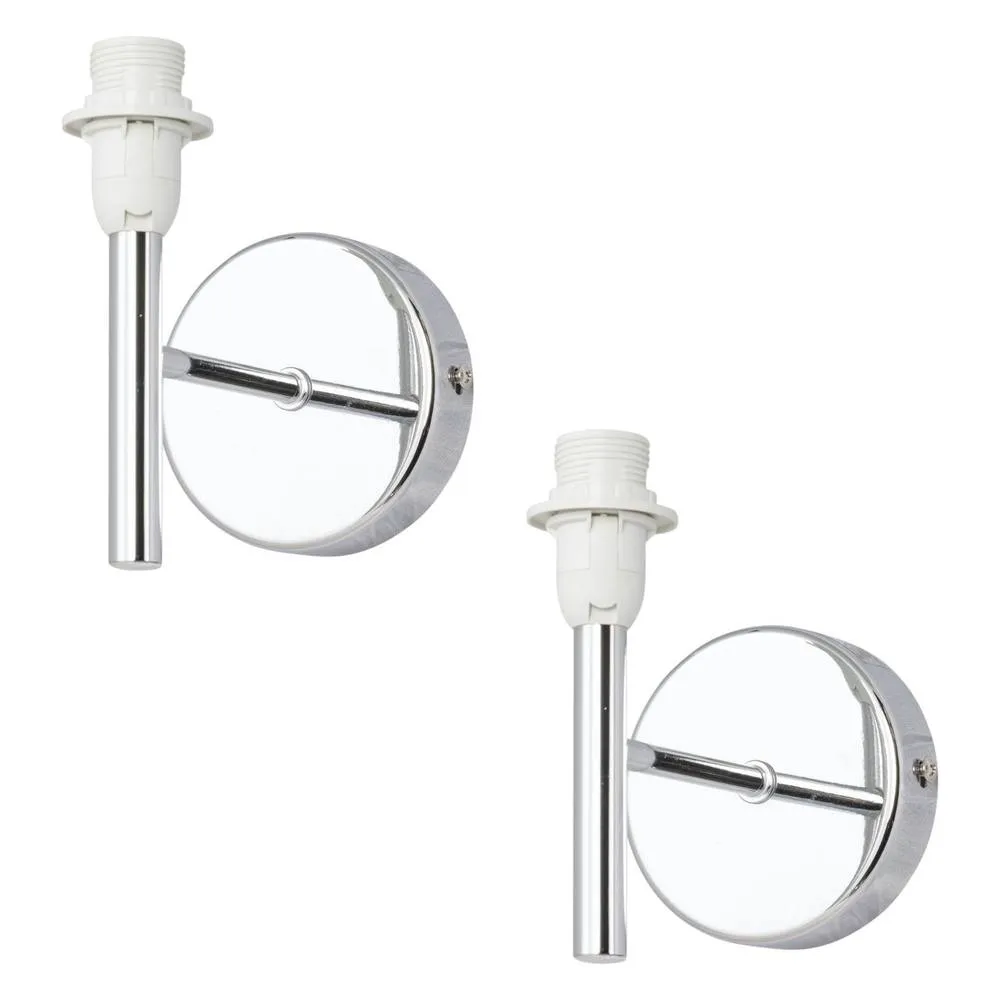 First Choice Lighting Set of 2 Brea - Chrome Wall Light Fittings Only in Silver