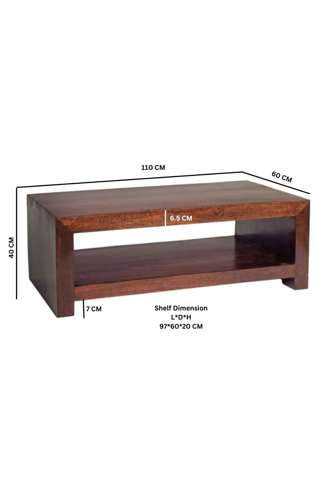 IH Design Duvid Mango Contemporary Coffee Table Large in Brown 4