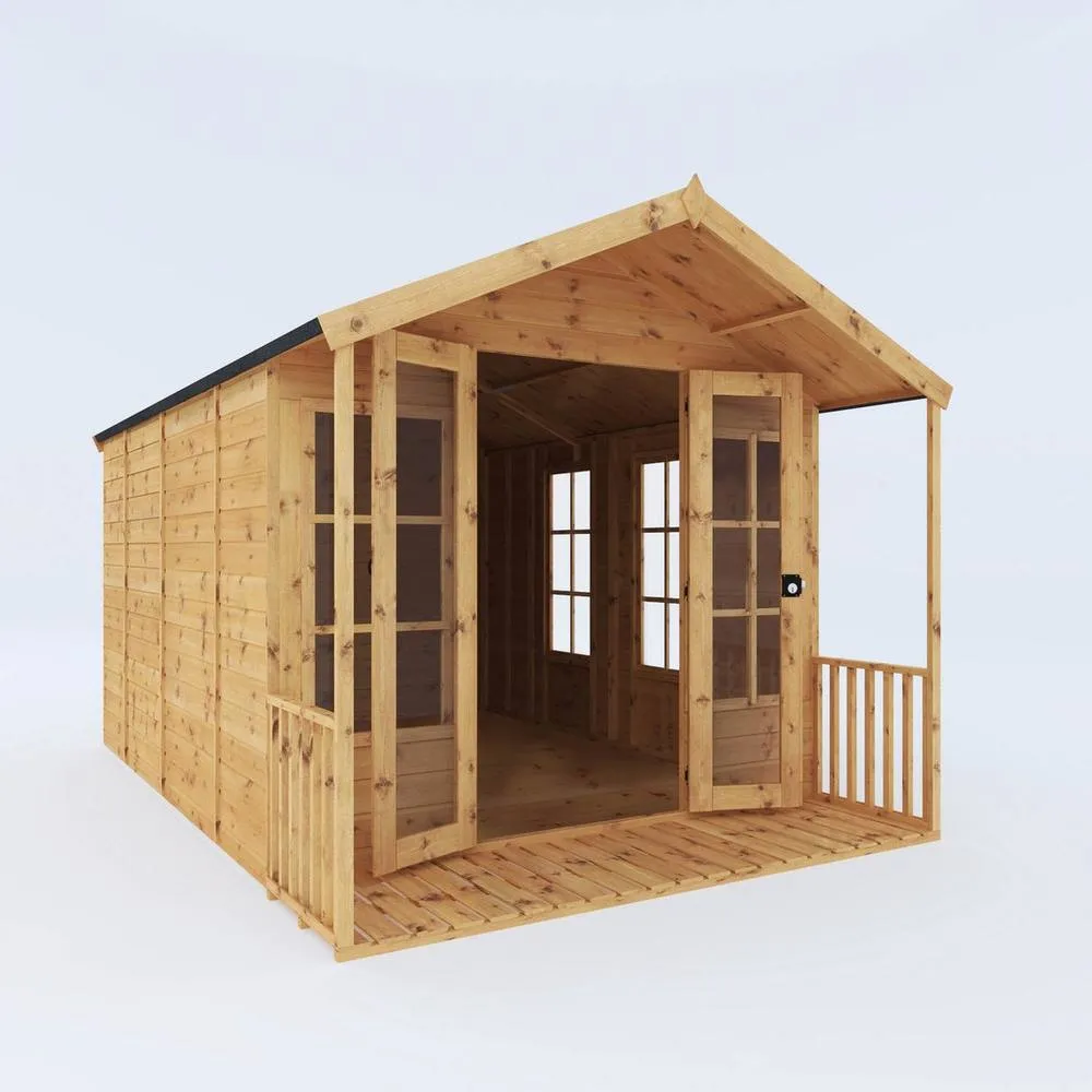 Mercia 12 x 8 Feet Premium Wessex Summerhouse - L363.2 x W249.4 x H227.8 cm in Brown