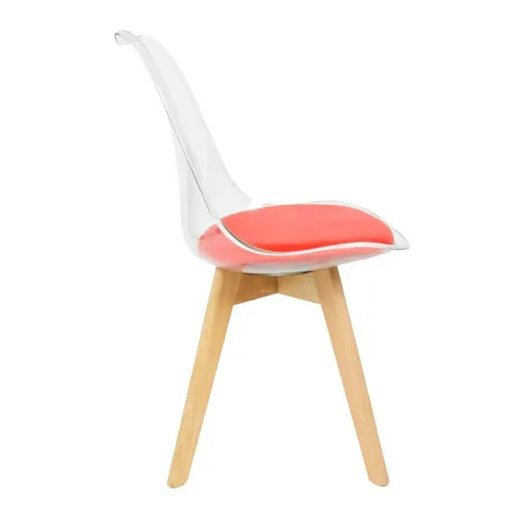 Fusion Living Soho Clear Plastic Dining Chair with Squared Legs 4