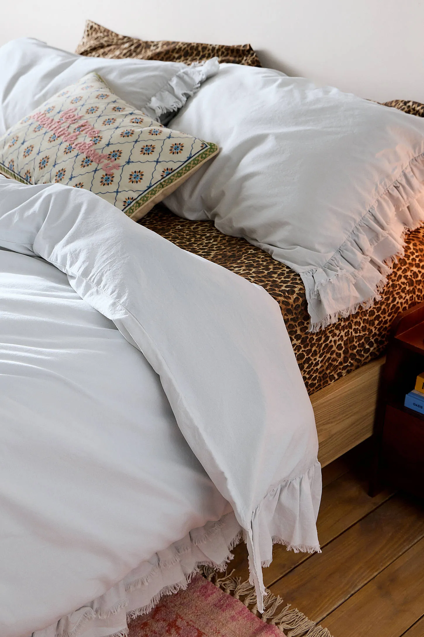 Double Ruffle Duvet Set - Light Blue 3