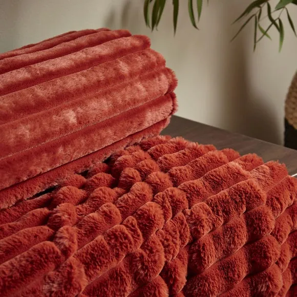 Cosy Ribbed Throw Blanket 130cm x 170cm 2