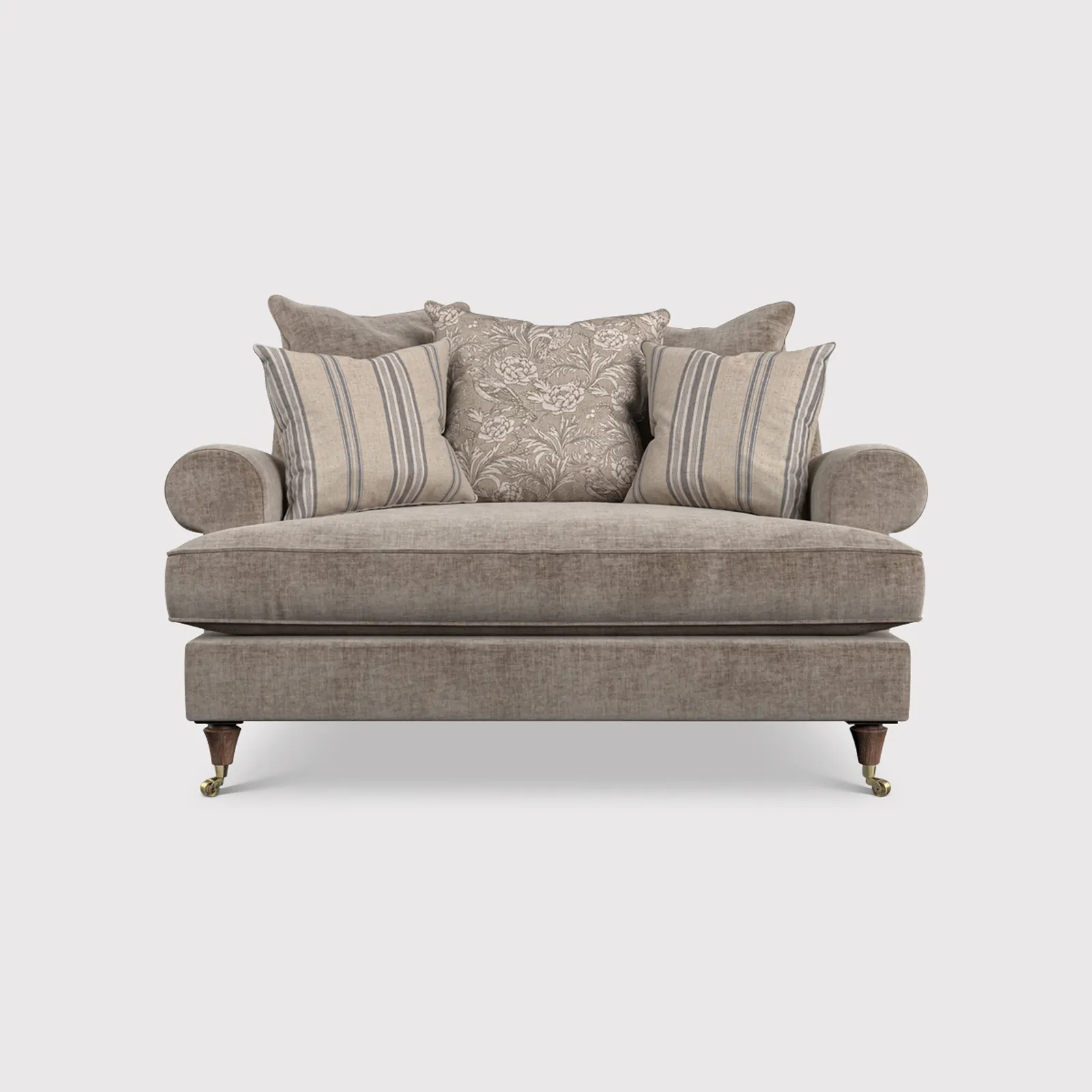 English Heritage Finch Cuddler Pillow Back, Brown Fabric | Barker & Stonehouse 1
