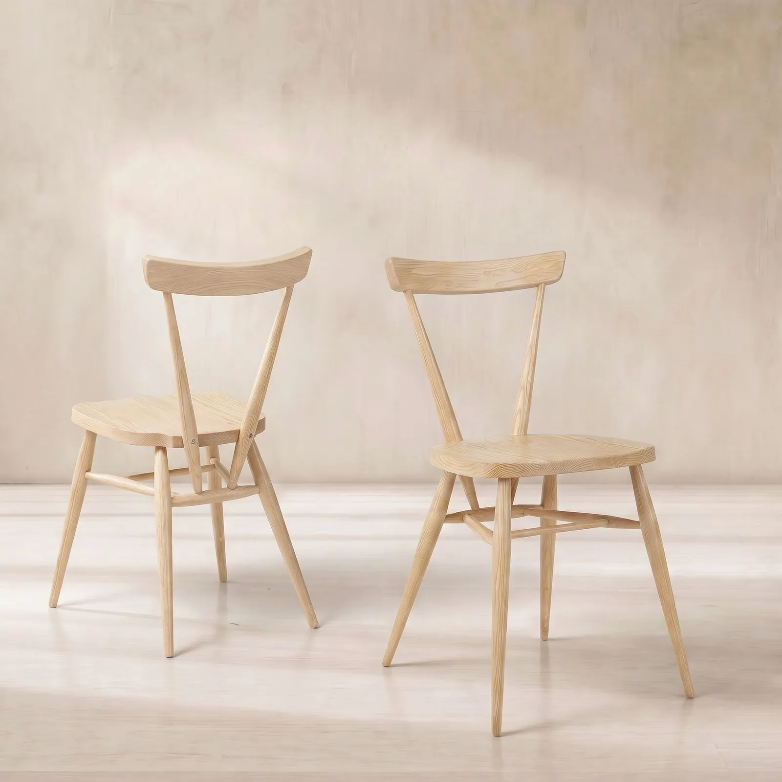 Ercol Stacking Dining Chair, Ash Wood | Barker & Stonehouse 1