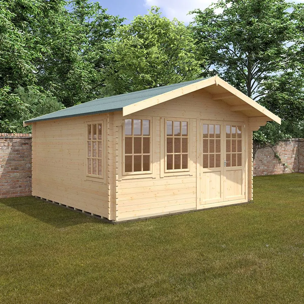 Buttercup Farm 14x14 The Forde 44mm Cabin - L415 x W415 x H282.2 cm in Natural 2