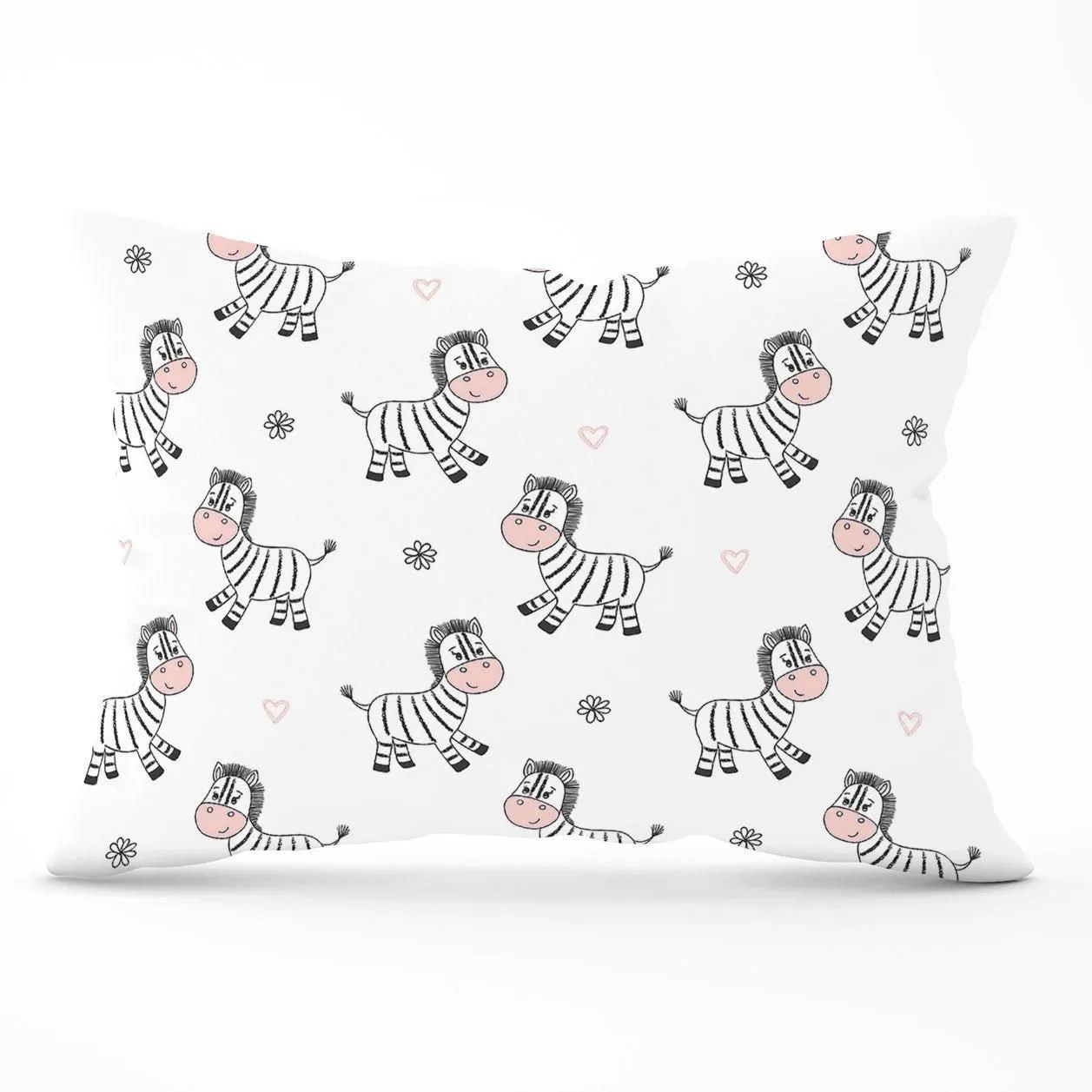 Warren Reed - Designer Cute Hand Drawn Zebra Cushions in White