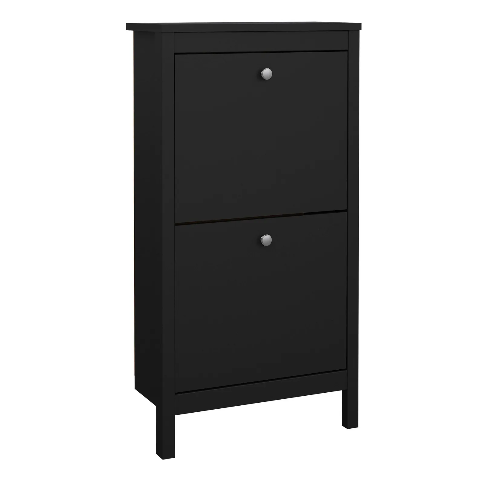 Furniture To Go Madrid Shoe Cabinet 2 Flip Down Doors in Black 1