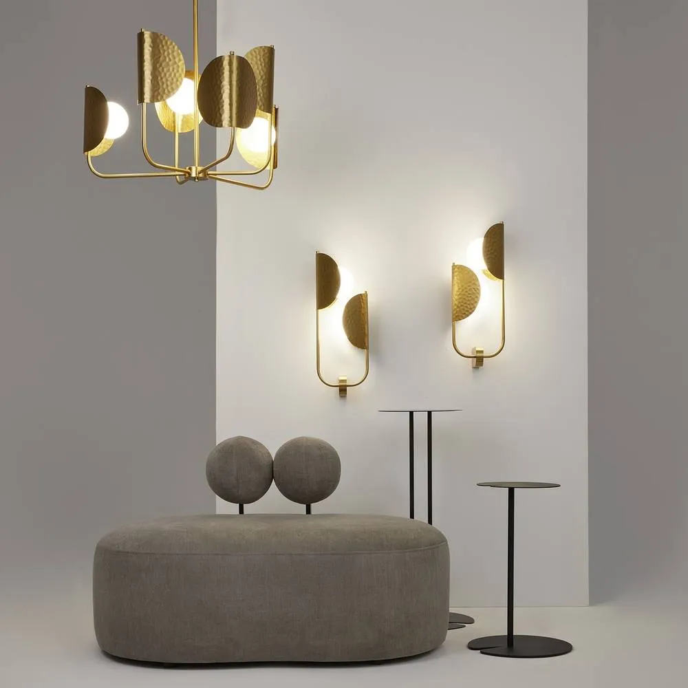 Netlighting Tropic I Modern Wall Lamp Brass 2xG9 White Shade in Gold 2
