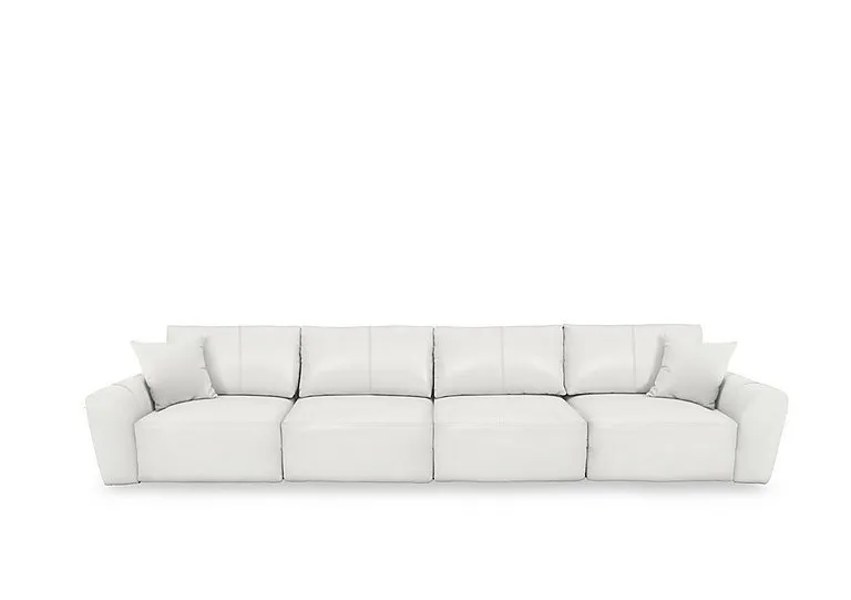 Gemini NC Leather 4 Seater Power Glider Sofa - NC Star White