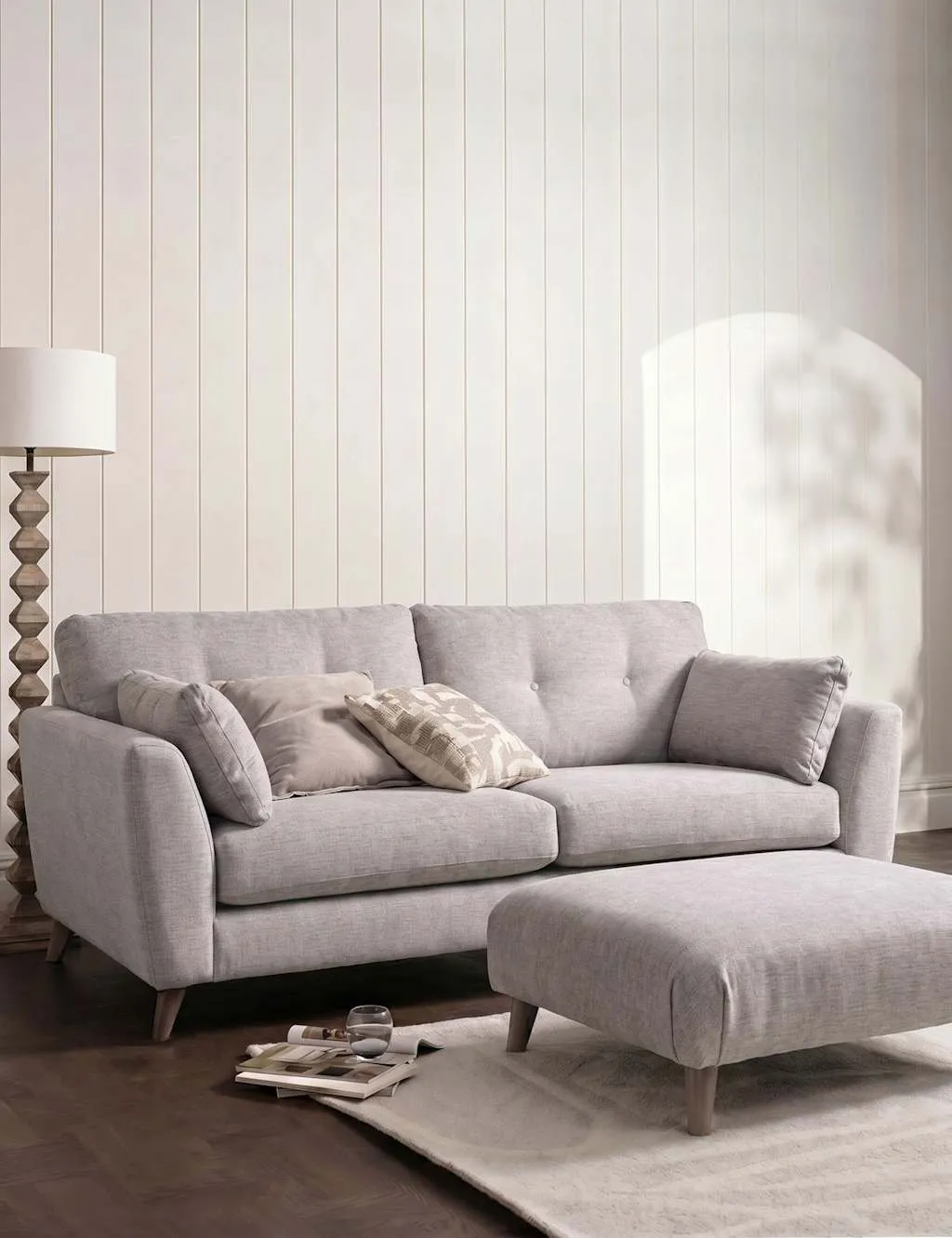 BARKER AND STONEHOUSE Ellis Footstool Light Grey