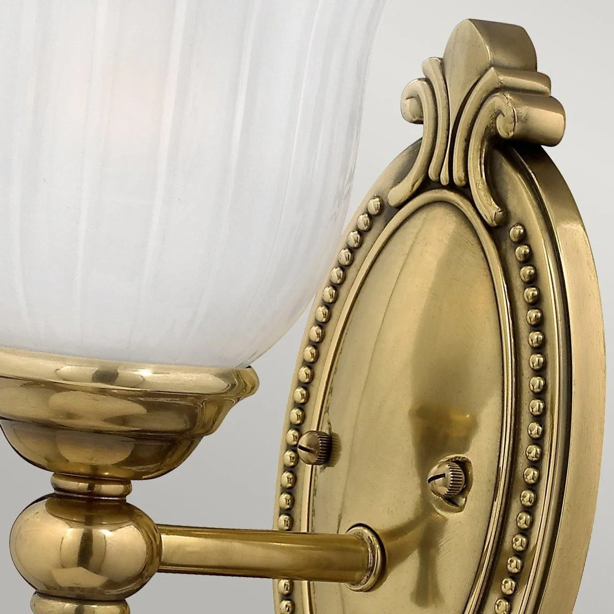 Netlighting Francoise 1 Light Bathroom Wall Light Burnished Brass IP44 G9 in Yellow 2