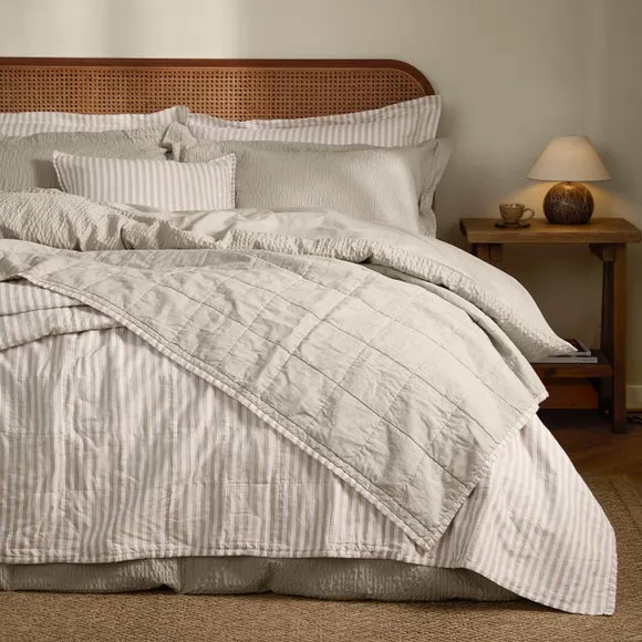 Yard Hebden Stripe 100% Cotton Bedspread 1