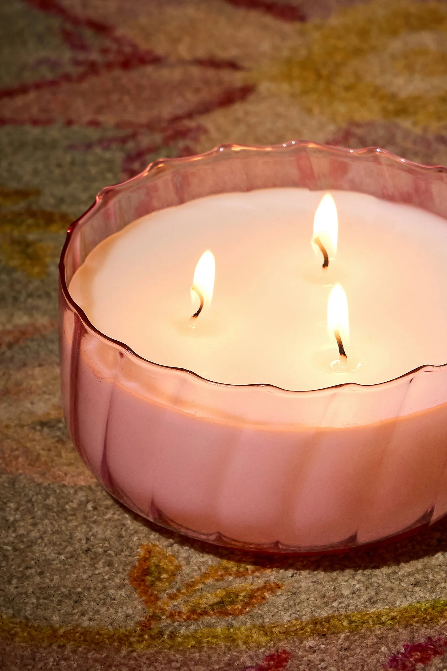 Paddywax Ripple Desert Peach 12oz Glass Candle ALL 2