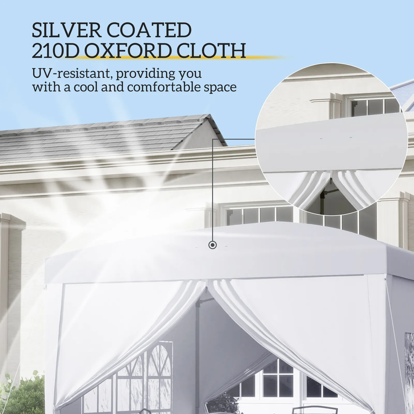 OUTSUNNY 3mx3m Pop Up Gazebo Party Tent Canopy Marquee with Storage Bag in White 6