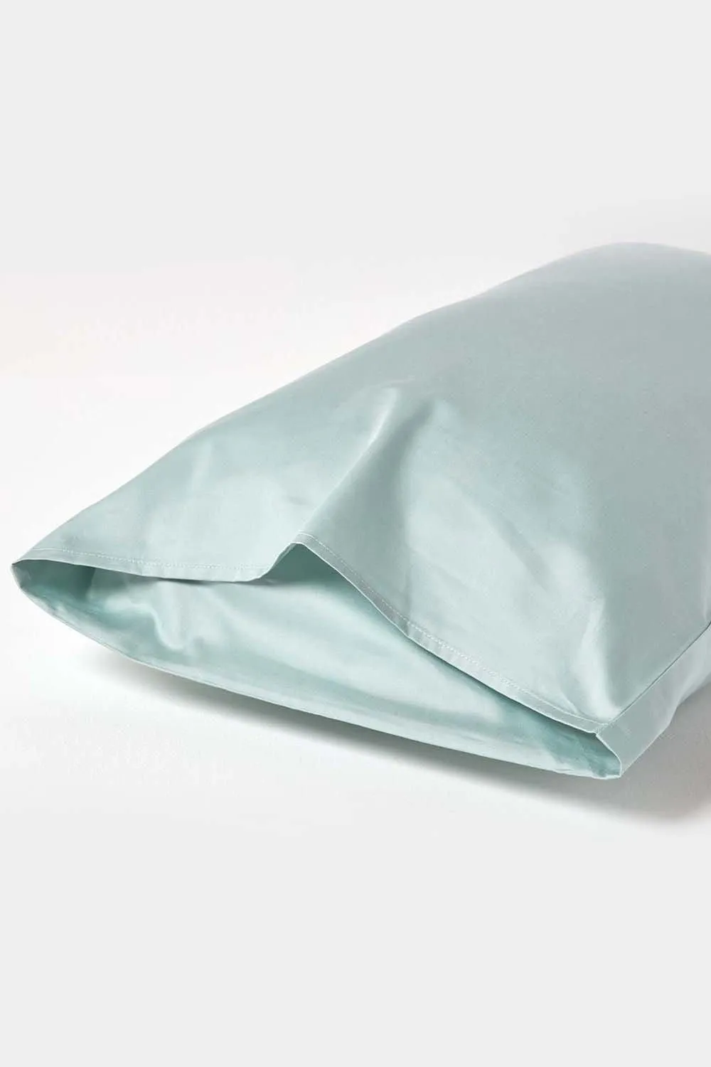 Homescapes Sateen Cotton Housewife Pillowcase 400 TC in Duck Egg Blue 3