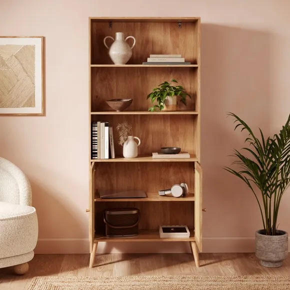 Jordyn Bookcase, Mango Wood Effect 2