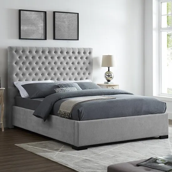 Cavendish Double Fabric Bed In Grey