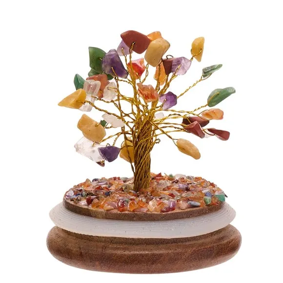 Serenity Multicoloured Gemstone Glass Dome Tree 2