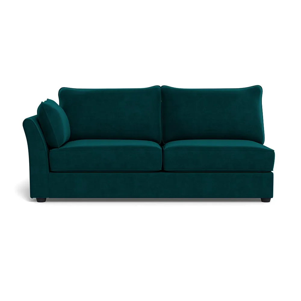 Heal's Tailor Large Left Hand Facing Corner Unit Smart Luxe Velvet Ocean Black Feet 1