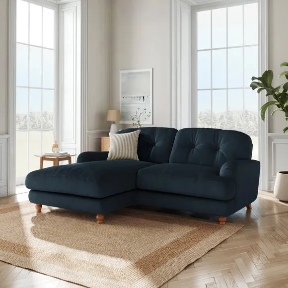 Martha Matte Plush Velvet Corner Chaise Sofa 1