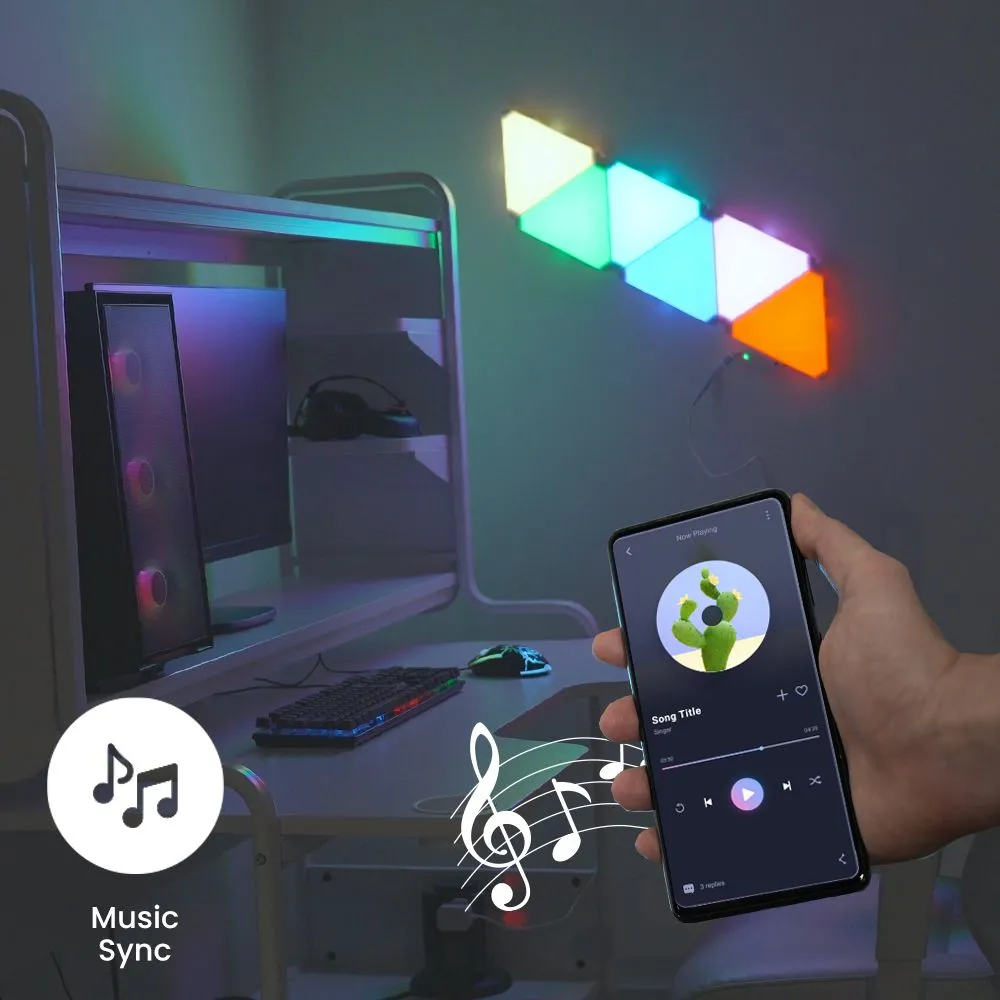 ValueLights Smart RGBIC Triangle Light Kit With App Control & Music Sync 4