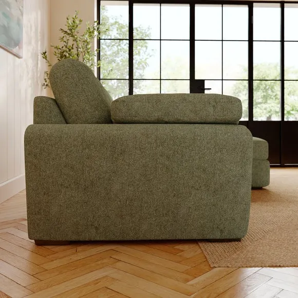 Milton Soft Chenille Corner Chaise Sofa 3