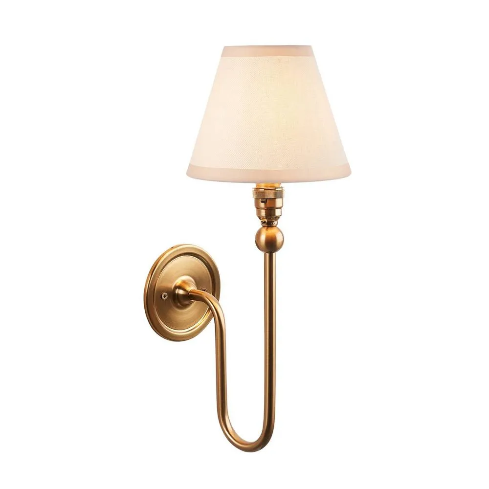 Netlighting Santiago Wall Light Fabric Ivy Shade 16cm B22 in White