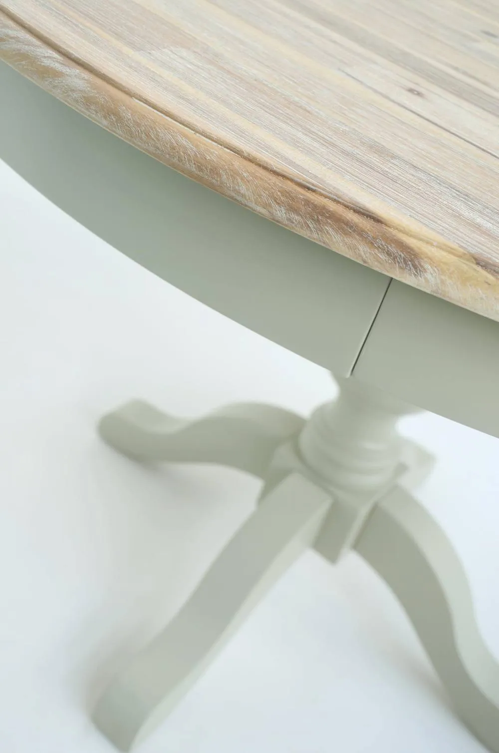 Statement Furniture Florence Large Pedestal Round Dining Table 120cm in Light Green 3