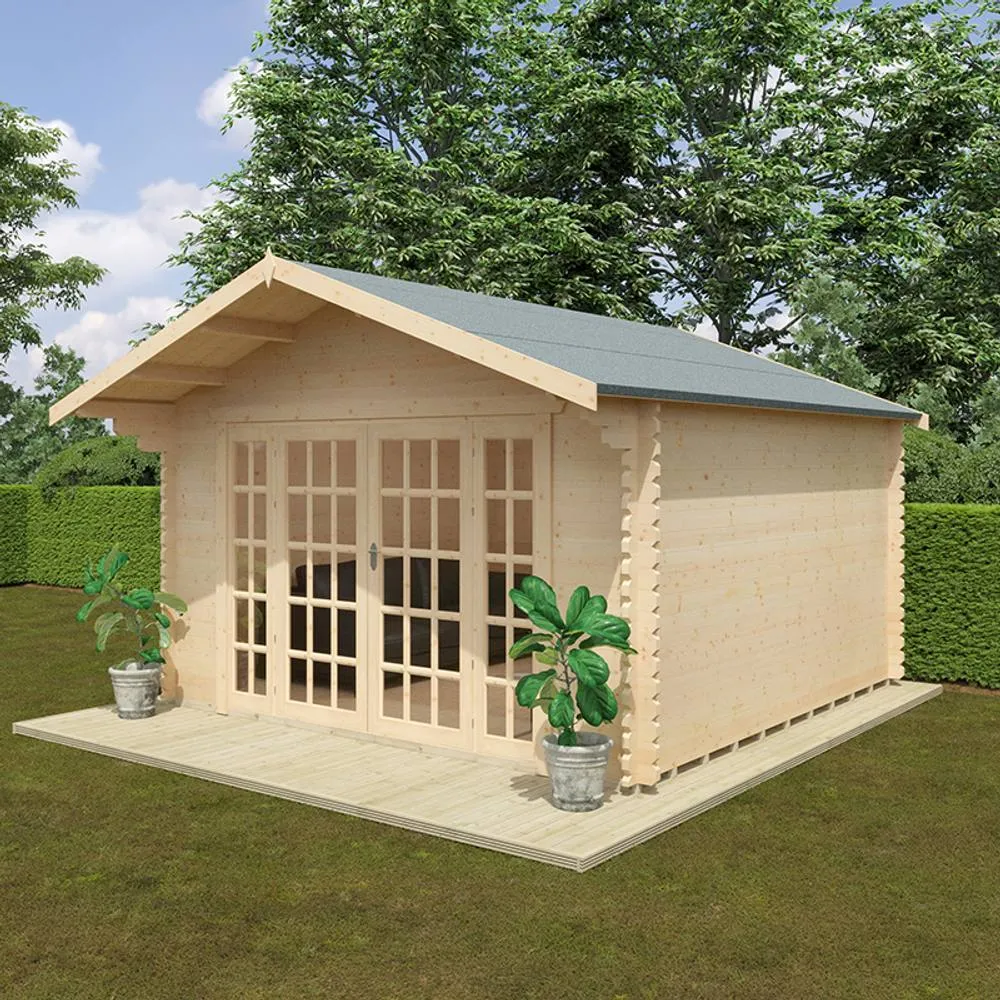 Buttercup Farm 14x14 Balmoral 44mm Cabin - L415 x W415 x H282.2 cm in Natural 6