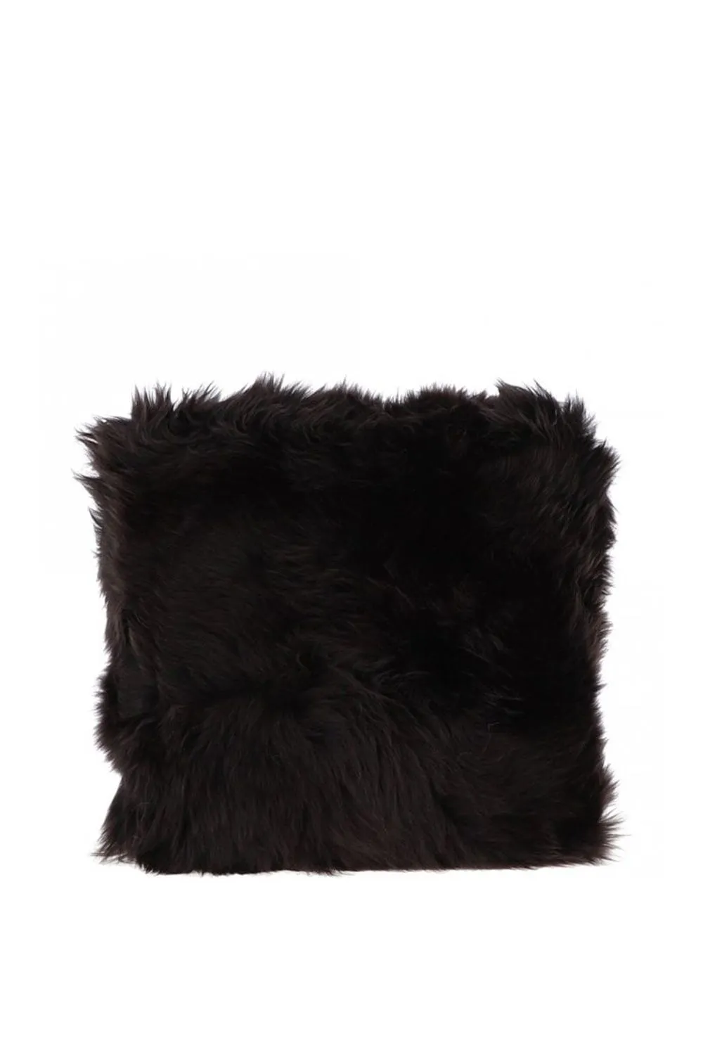 Fenland England Real Sheepskin Fluffy Cushion in Chocolate