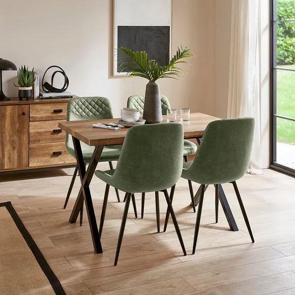Walden Set of 4 Dining Chairs, Faux Leather 1