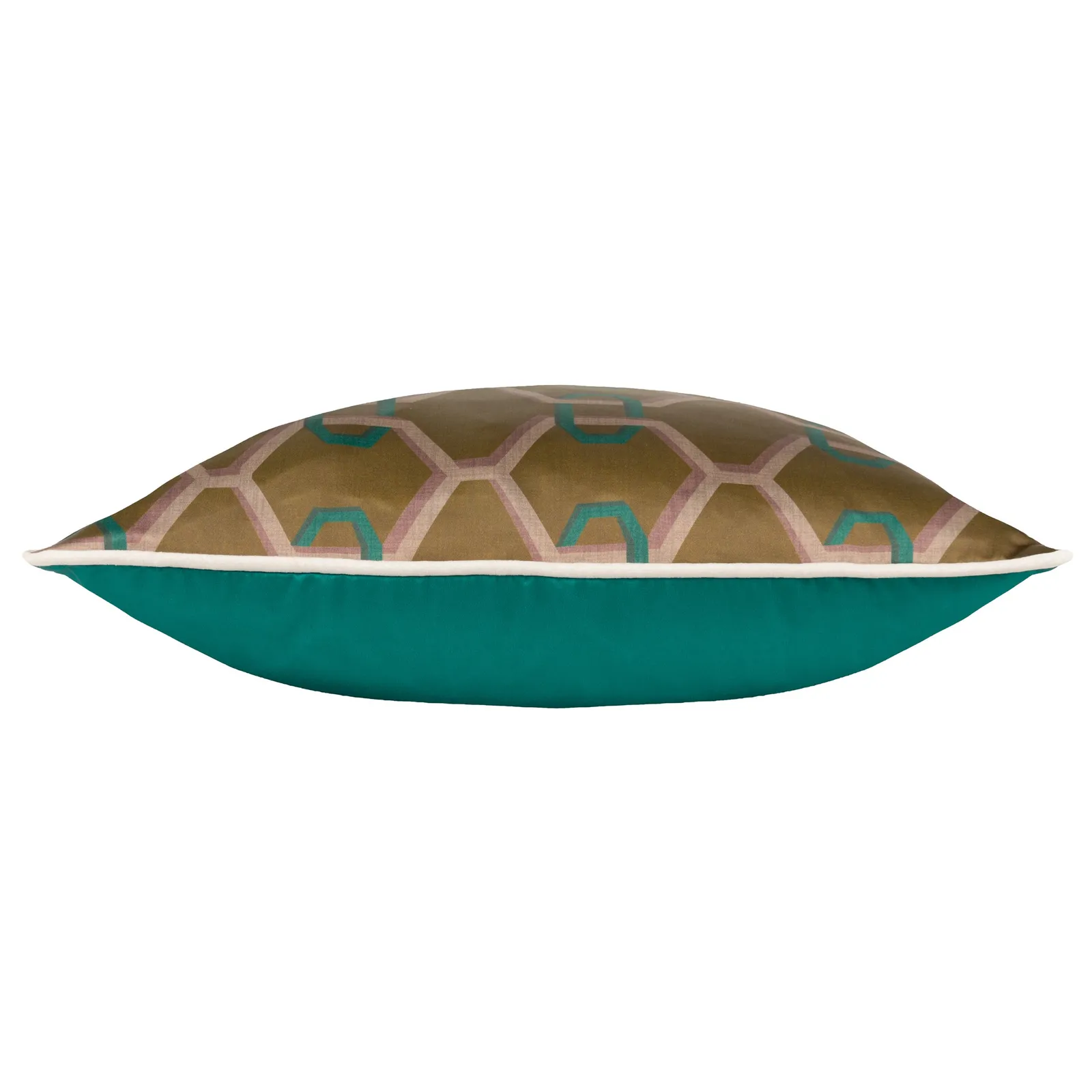 Paoletti Carnaby Chain Geometric Satin Cushion in Bronze 4