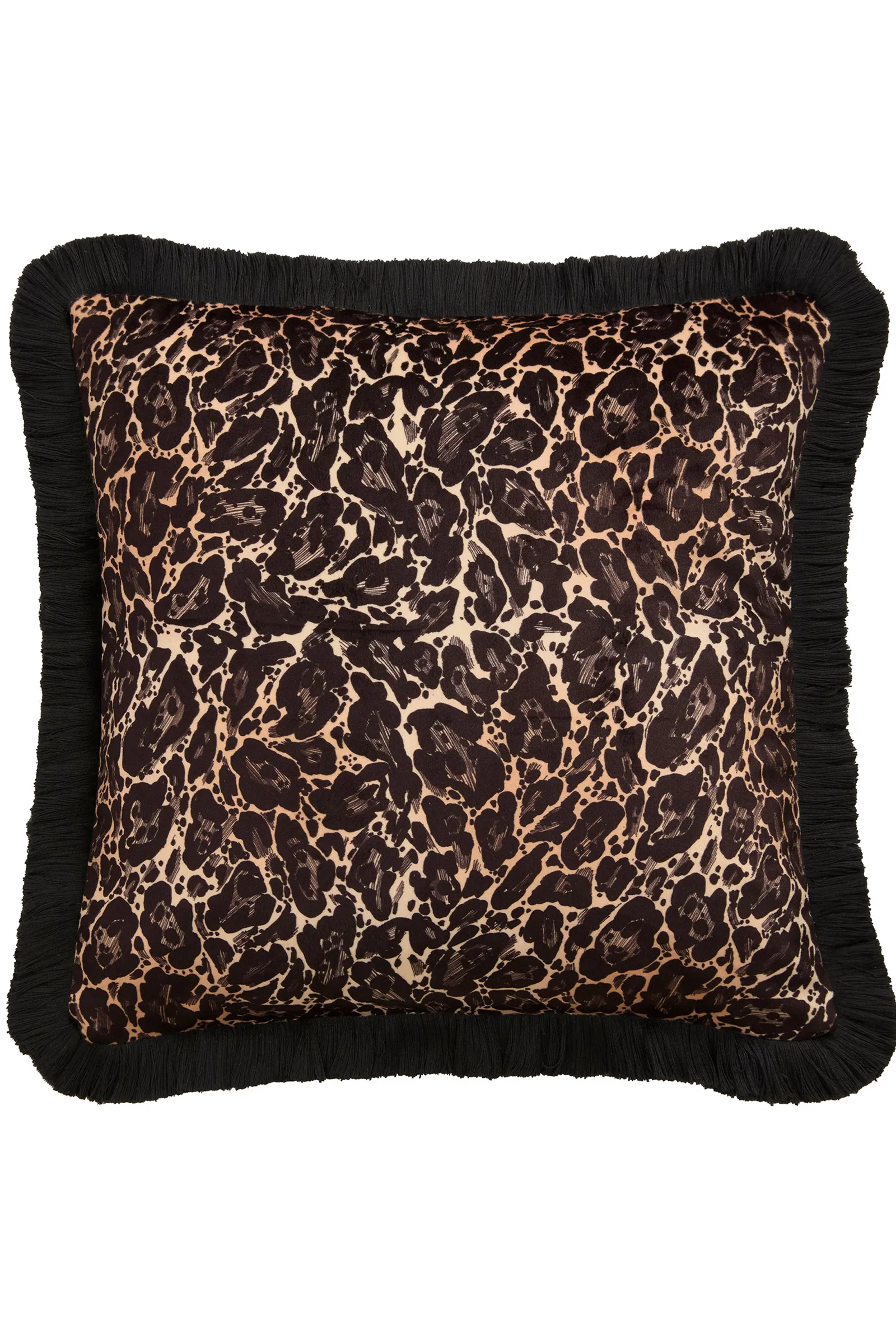 Laurence Llewelyn-Bowen 'Josephine' Leopard Print Velvet Filled Cushion in Gold 2