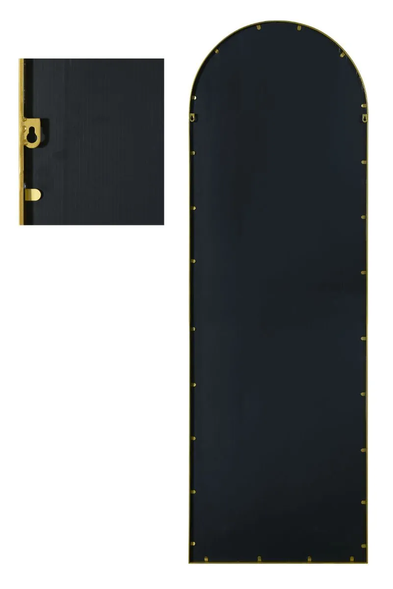 MirrorOutlet Gold Metal Framed Arched Garden Wall Mirror 63" X 21" (160CM X 53CM) 5