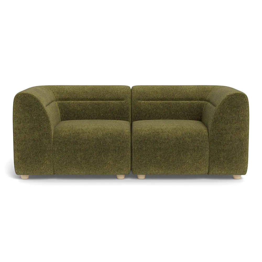 Heal's Lilli 2 Seater Sofa Boucle Velvet Wilder Natural Beech Feet 1