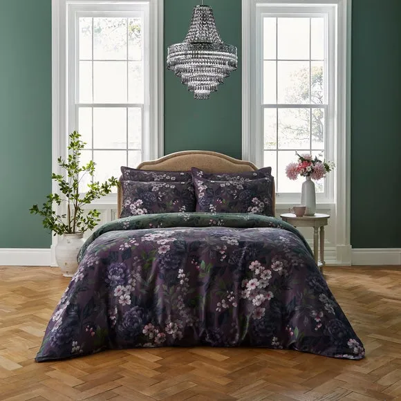 Dorma Giverny Damson 100% Cotton Duvet Cover & Pillowcase Set 1