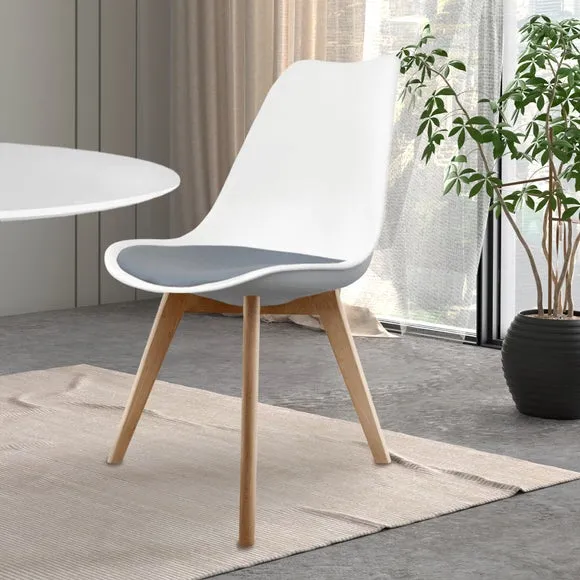 Fusion Living Soho White Plastic Dining Chair with Squared Legs