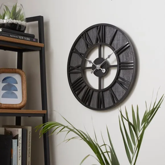 Fulton Industrial Skeleton Wall Clock