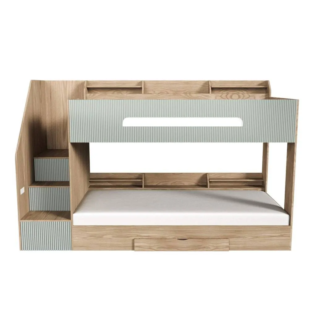 Flair Finn Staircase Bunk Bed with Storage in Natural 4