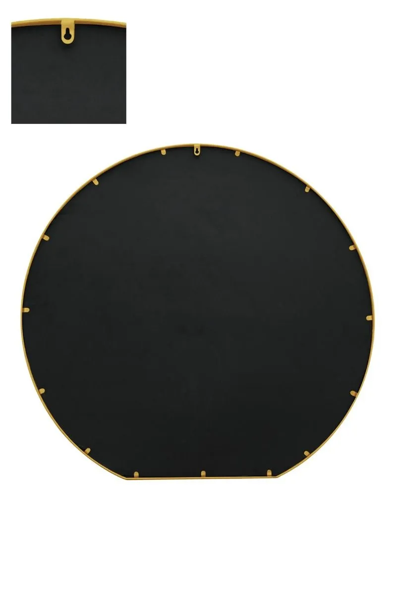 MirrorOutlet Gold Framed Flat Bottom Circular Wall Mirror (105CM X 100CM) 4