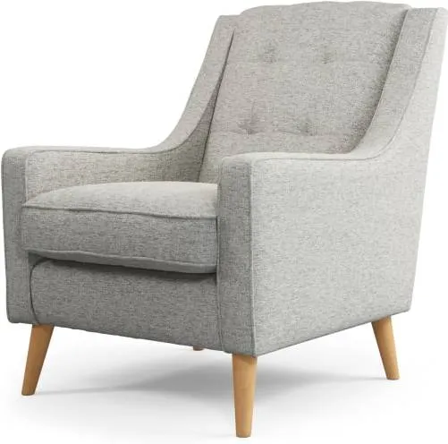 Content by Terence Conran Tobias, Armchair, Textured Weave Grey, Light Wood Leg