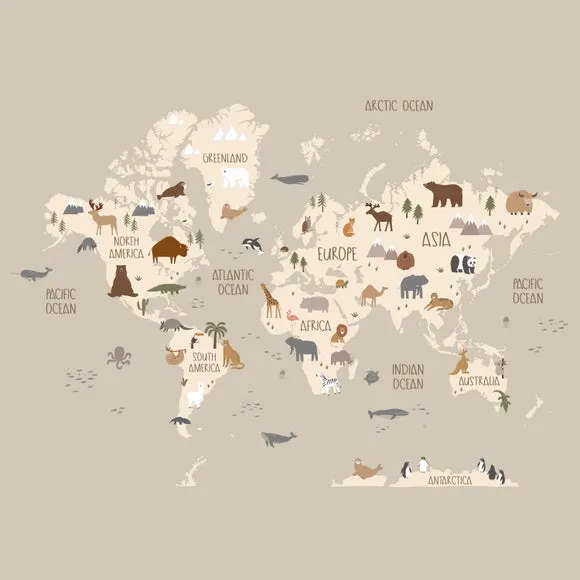 World Map Wall Mural 2