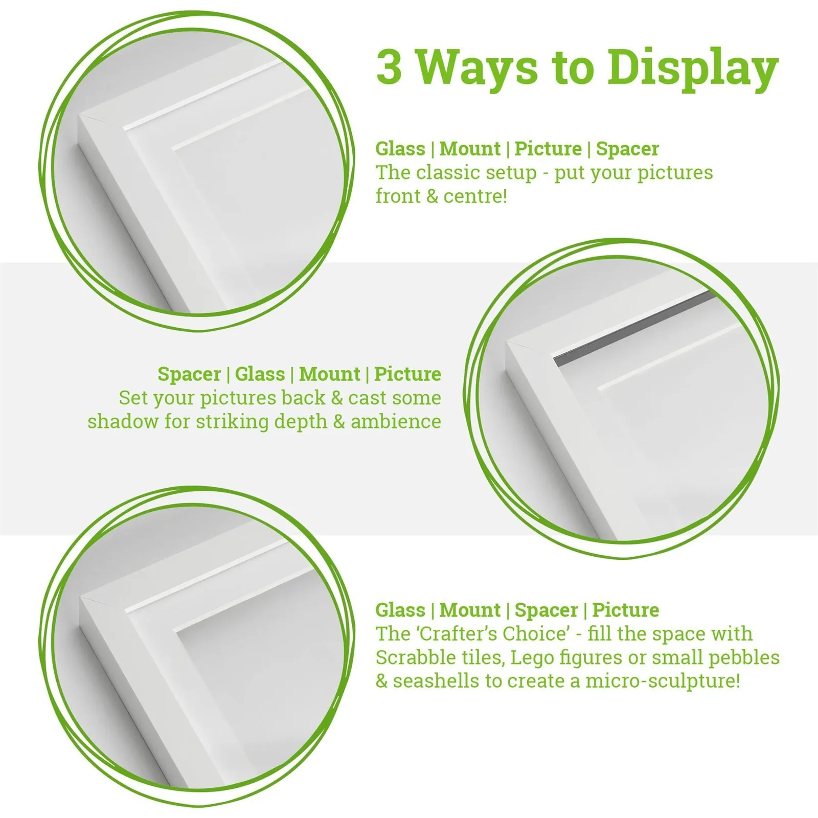 Nicola Spring 3D Box Photo Frame - 5 x 7" with 4 x 6" Mount - White Mount in Dark Brown 3