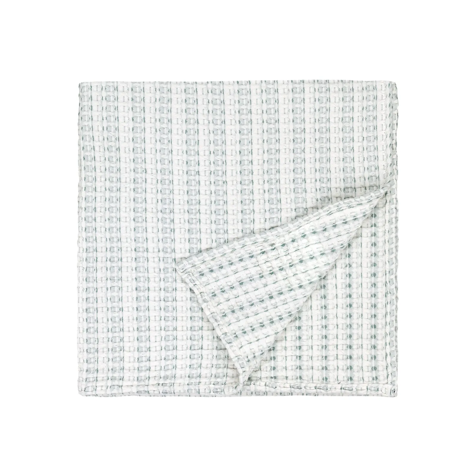 Yard Waffle 100% Cotton Textured Bedspread in Light Green 3