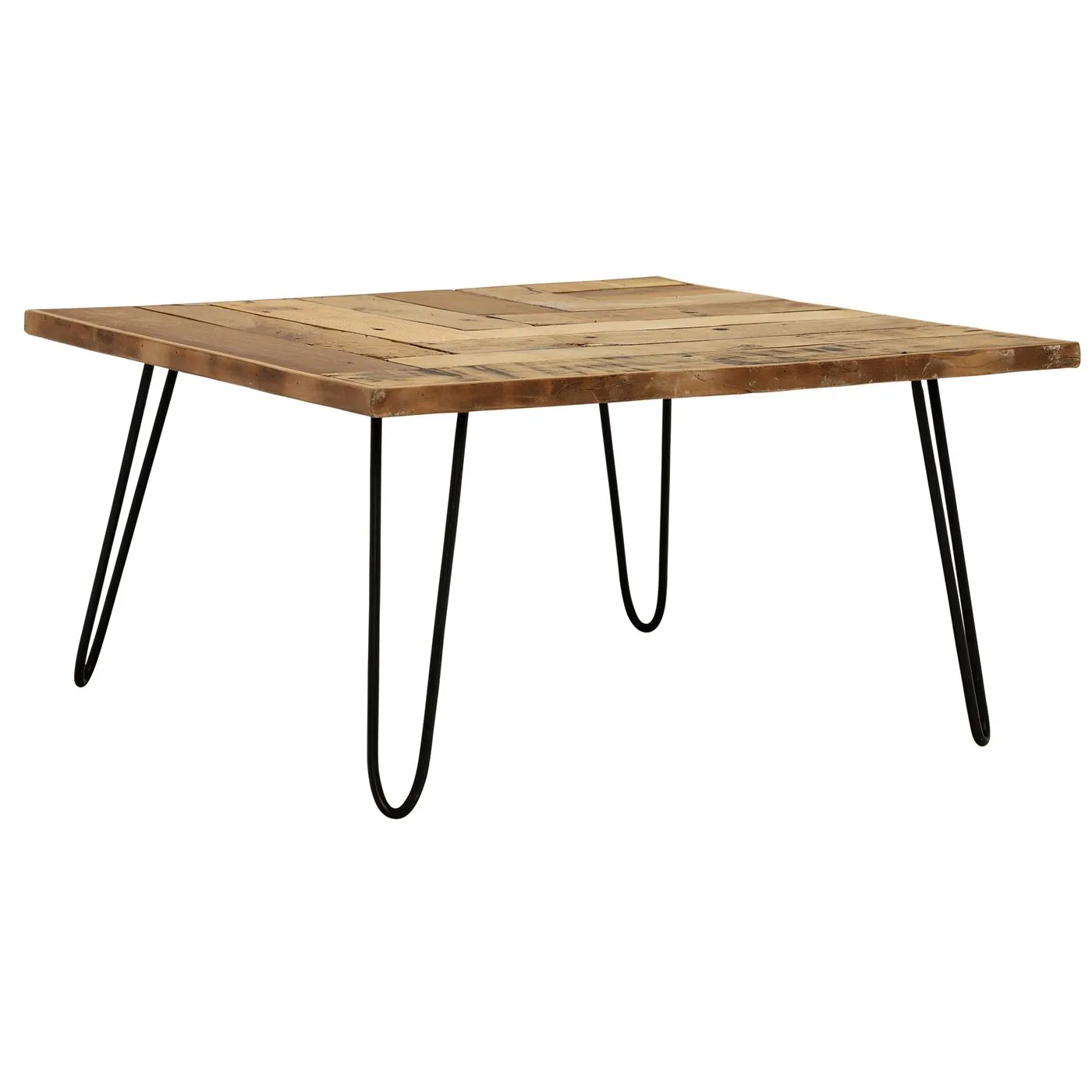 Wooden Square Coffee Table - Reclaimed Wood - W85 x D85 x H45cm - Barker & Stonehouse