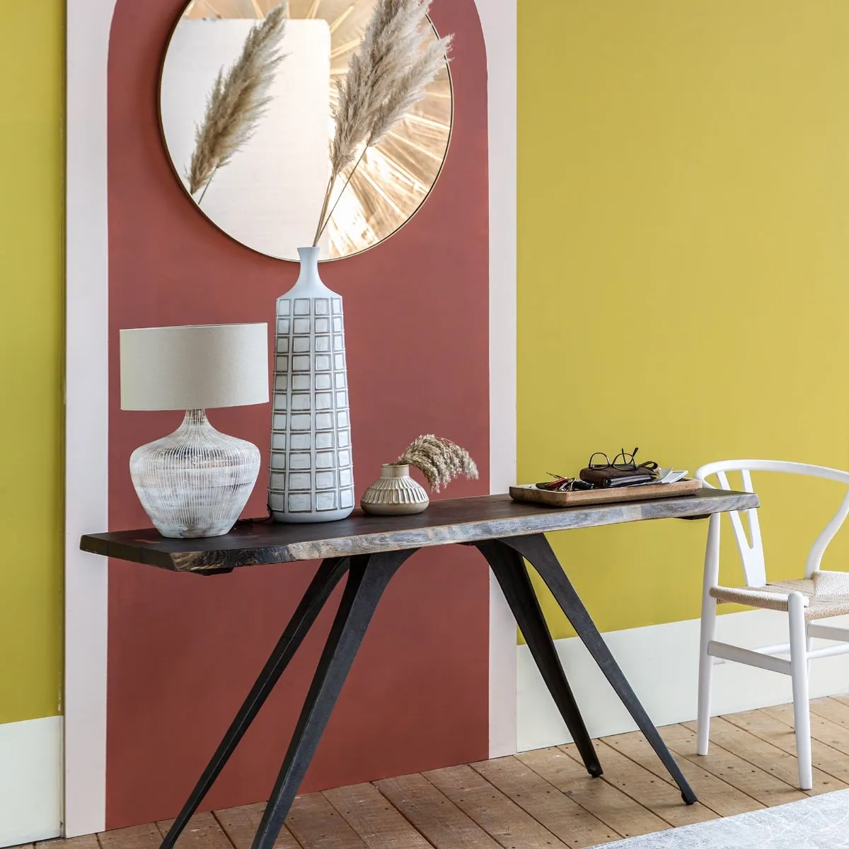 White Wash Lined Table Lamp Wood | Barker & Stonehouse 2