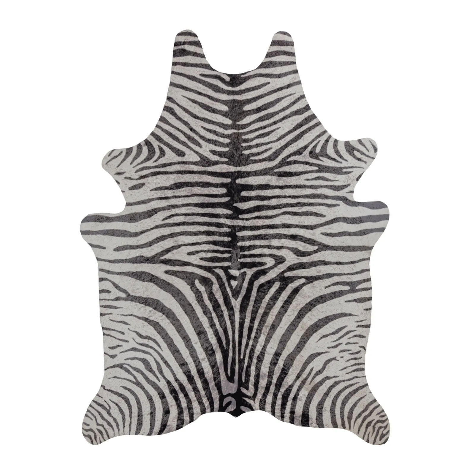 Zebra Print Rug Black and White