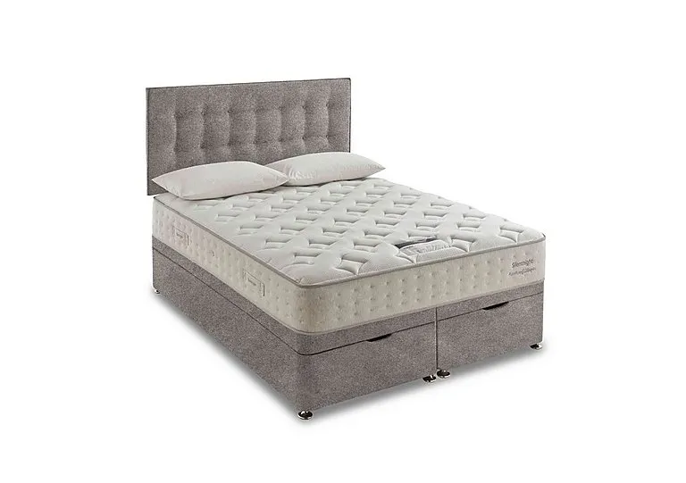 Revitalise Refresh 800 Ottoman Divan Set - Double - Tweed Woven Pebble - Bedroom Furniture - In Time for Christmas